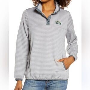 L.L Bean Grey Sweater Fleece Pullover Quarter Button Sweater Size XLP